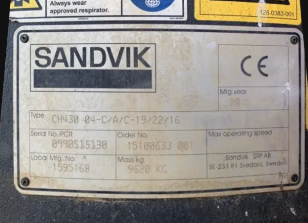 Concasor SANDVIK CH430 125MC/H – 200KW