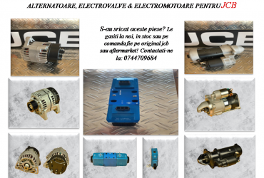 Electromotor cu sau fara reductor, alternator, manete, electrovalve pentru JCB