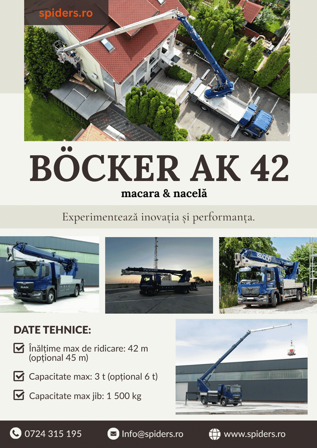 Inchiriez macara/nacela Bocker AK-42